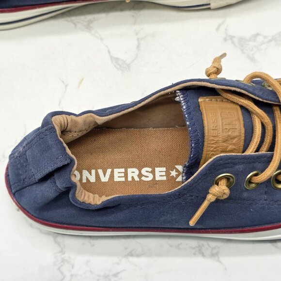 Converse Chuck Taylor Shoreline Shoes Womens Size 6 Navy Tan Slip On Sneakers - Picture 6 of 11